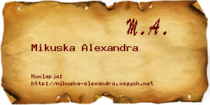 Mikuska Alexandra névjegykártya